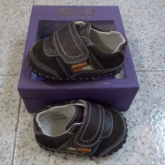 NWB PEDIPED Infant shoe soft soled leather Christopher Brown 1090 X-small 0-6mon - Picture 2 of 5